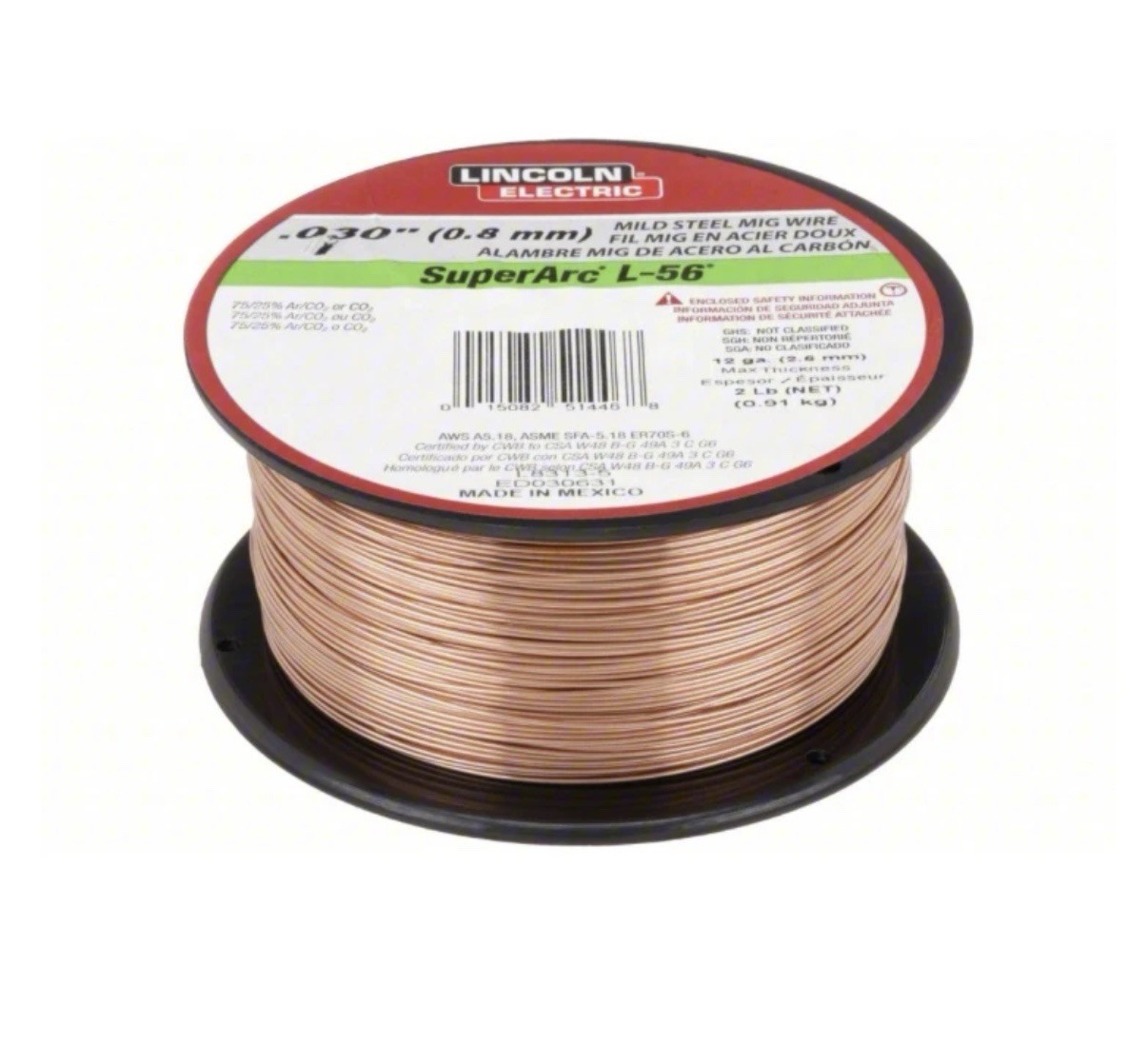 Lincoln Electric SuperArc L-56 Mild Steel Mig Wire .03″ .8mm Wire Feed Weld 2#