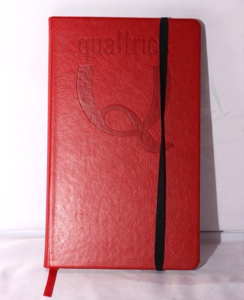 Red Hardcover Journal Notebook Elastic Closure Ribbon Bookmark – Qualtrics