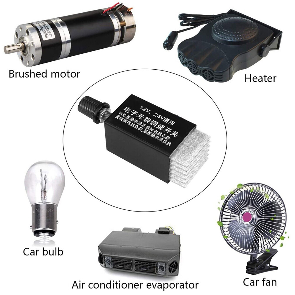 2x DC 12V 24V Motor Speed Control Switch Car Truck Fan Heater Control Defroster