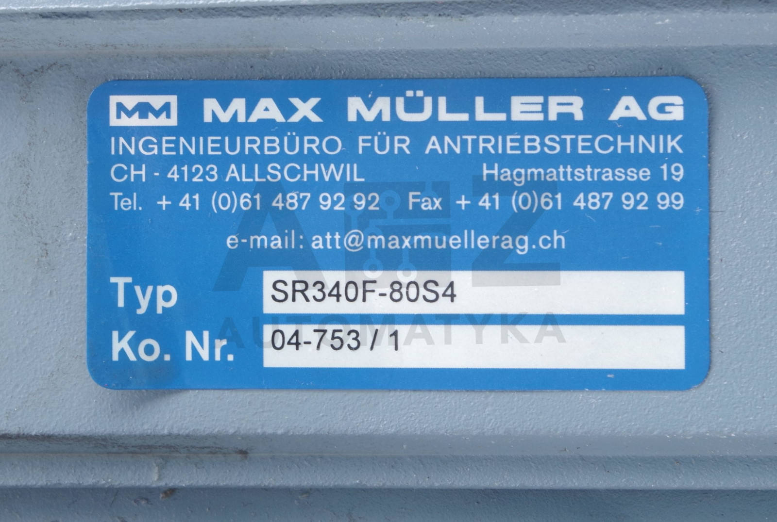 MAX MULLER AG SR340F-80S4 SR340F80S4 80S/4 80S4 050413235 + SR340F-80S/4 SR34