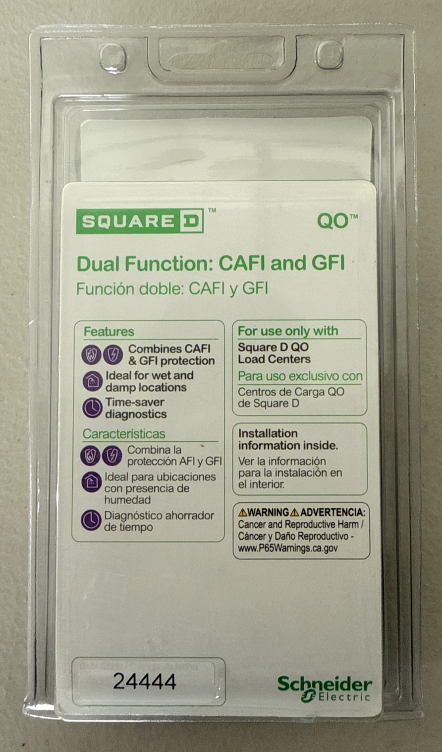 Square D QO120DFC Dual Function CAFI & GFI CIRCUIT BREAKER