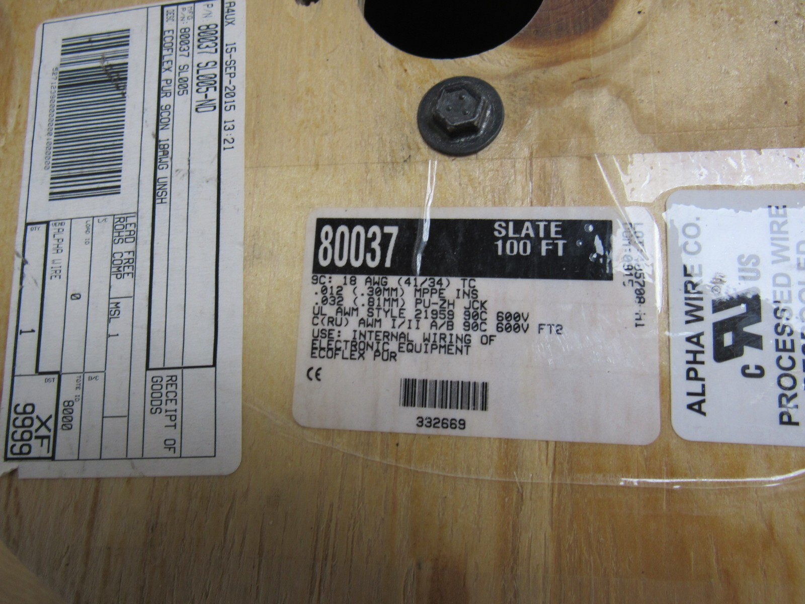 ALPHA WIRE 80037-SL005, 9 Conductor Cable, 18AWG Slate, 74 Feet, EcoFlex PUR
