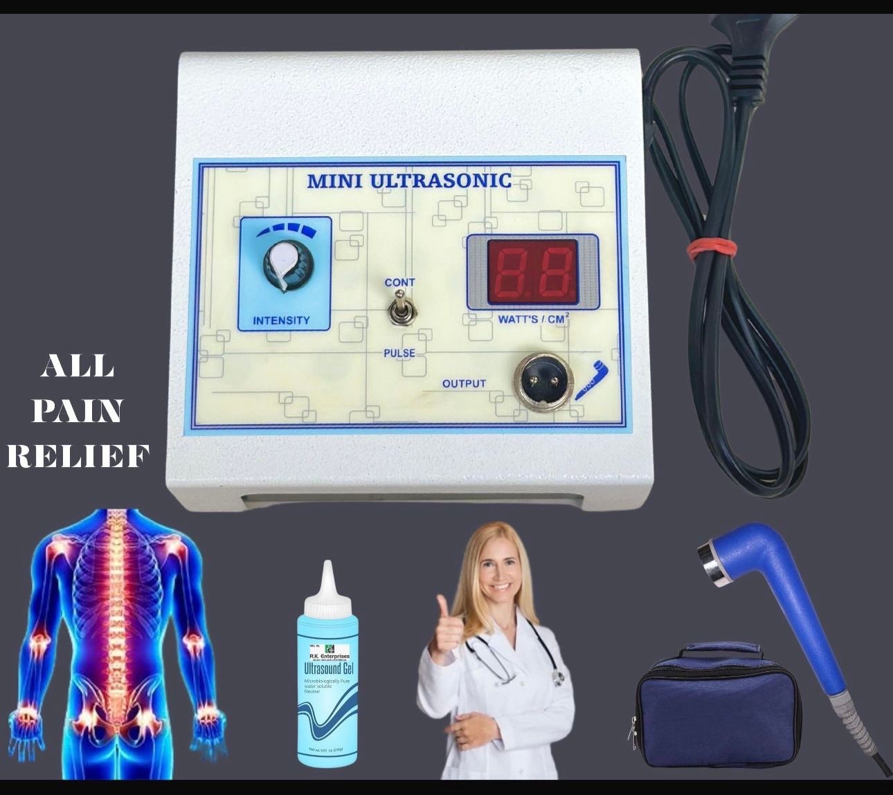 Portable 1Mhz Physiotherapy Machine US Ultrasound Therapy Physical Therapy Unit