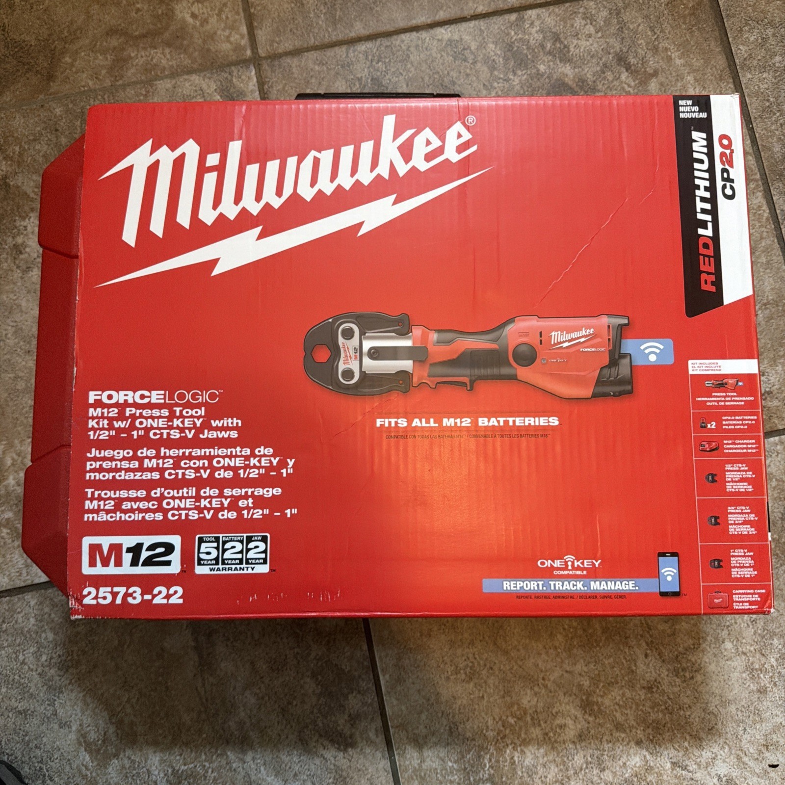 Milwaukee M12 FORCE LOGIC Press Tool Kit with Jaws – 2573-22 NEW