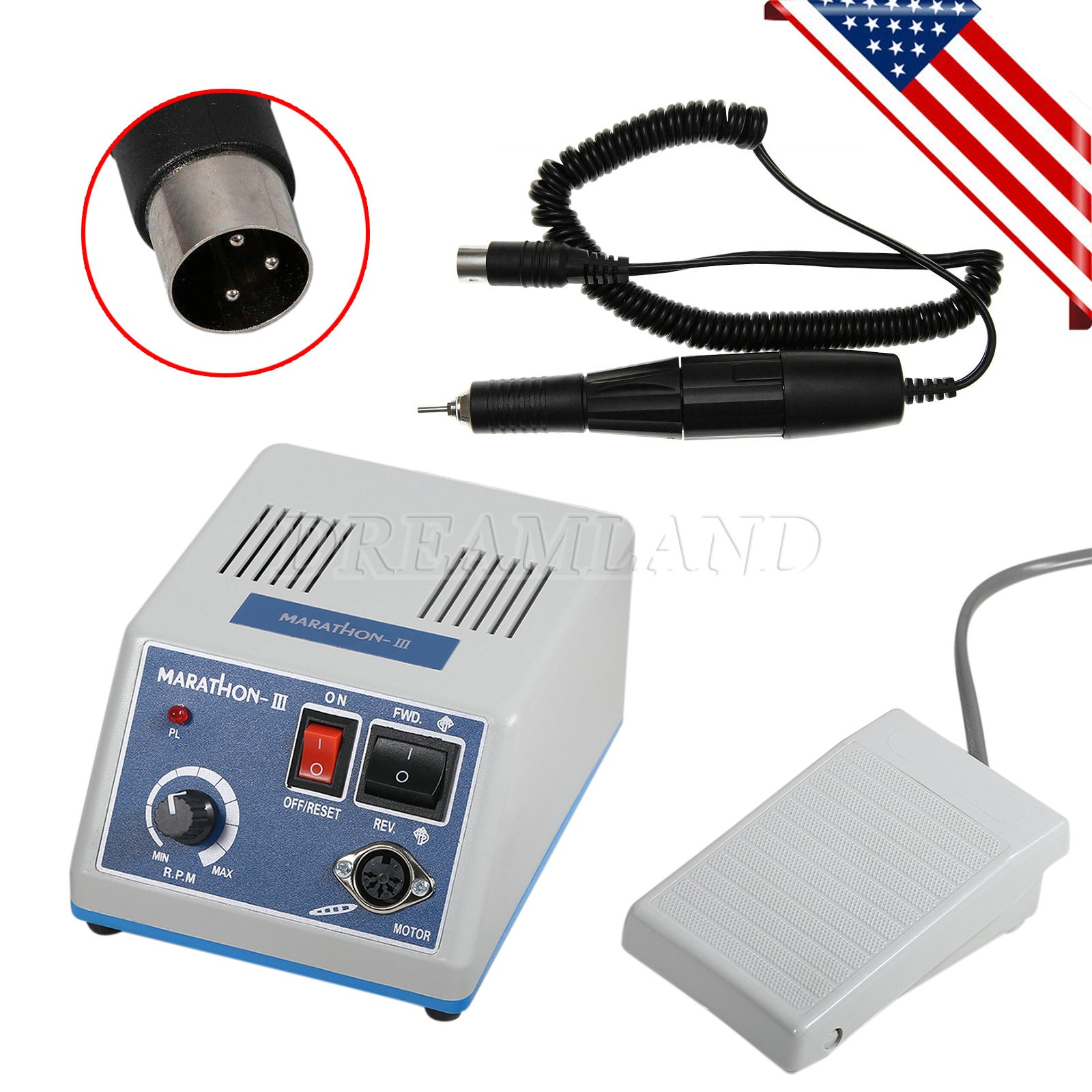 35K RPM Marathon- III Type Micro Motor 110V Foot Pedal Control Marathon-