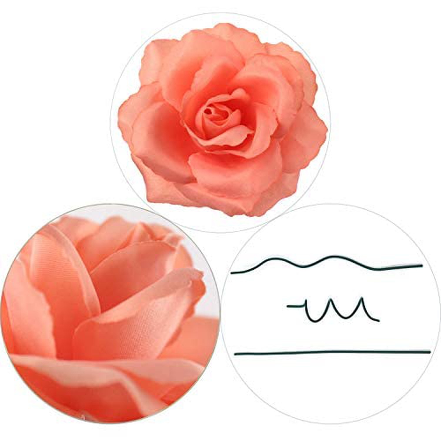 Larksilk 100-Pack Peach Silk Rose Picks � Real Touch Artificial Peach Roses w…