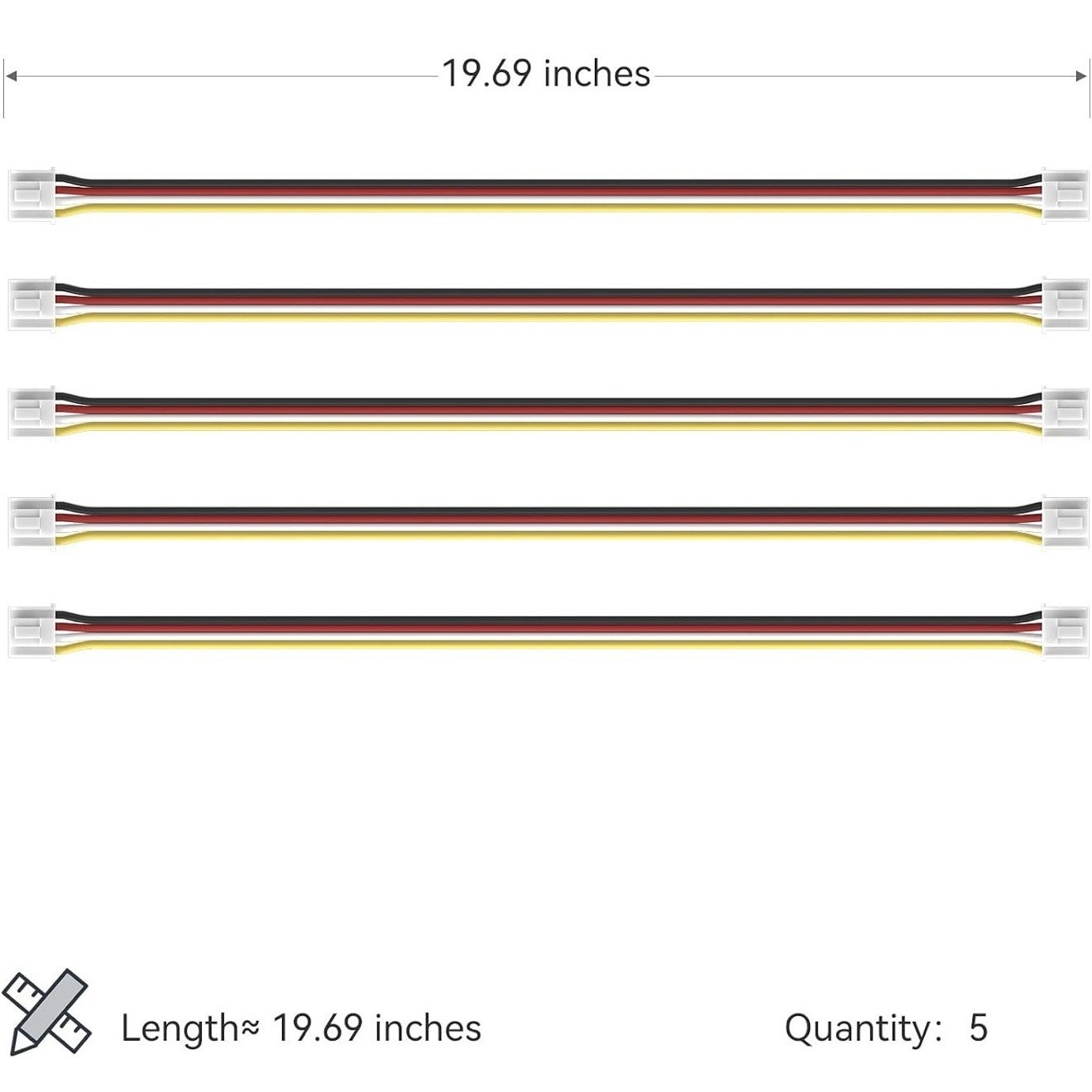 Grove Universal 4 Pin Buckled 50Cm Cable (5pcs Per Pack)