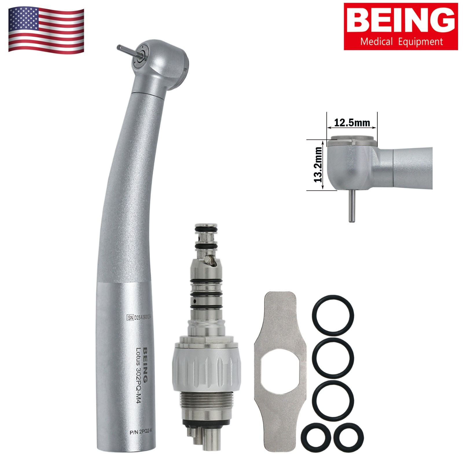 US BEING Dental High Speed Turbine Handpiece For KaVo MULTIflex Coupler 4 Hole