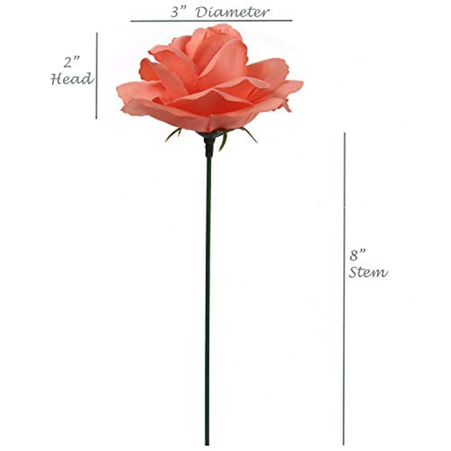 Larksilk 100-Pack Peach Silk Rose Picks � Real Touch Artificial Peach Roses w…