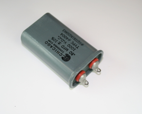 1x .5uF 1000V Paper/Polyester Foil Capacitor DC 1KV 1,000 High Volts .5mfd