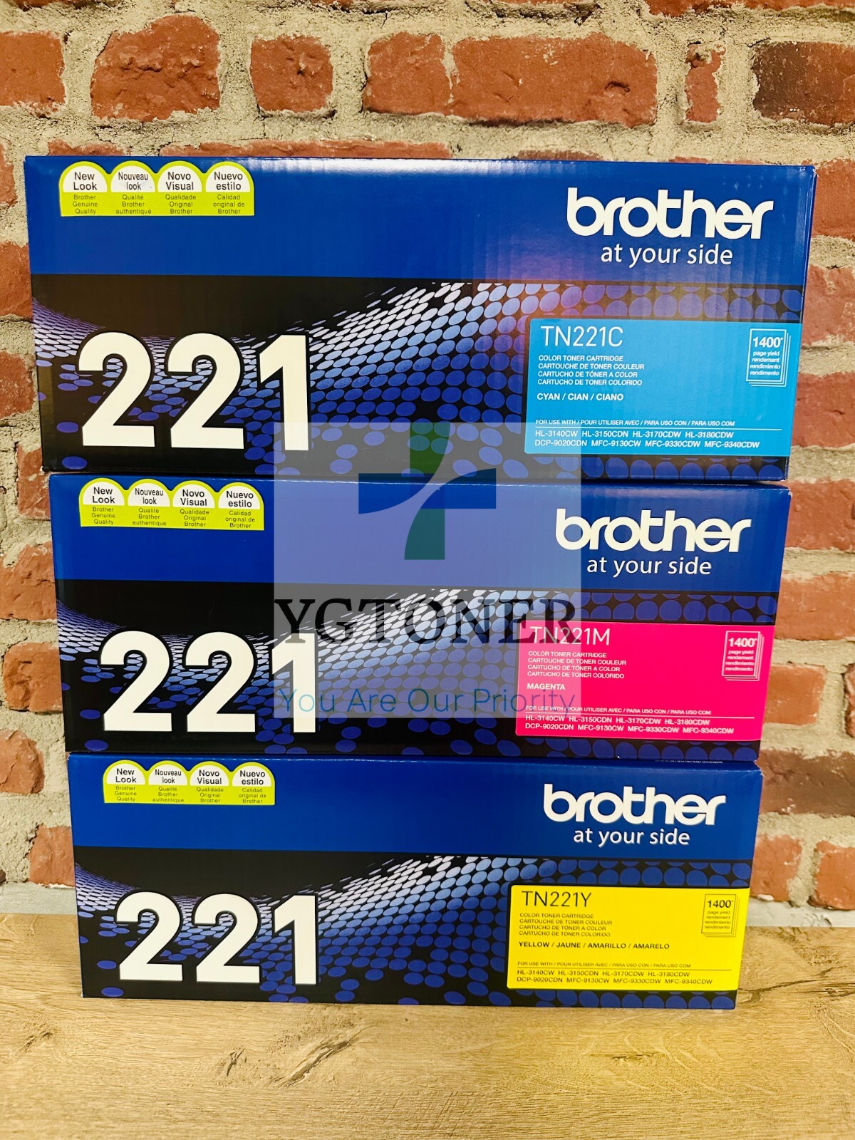 Brother TN221 Toner Cartridge Set 3 Colour CMY