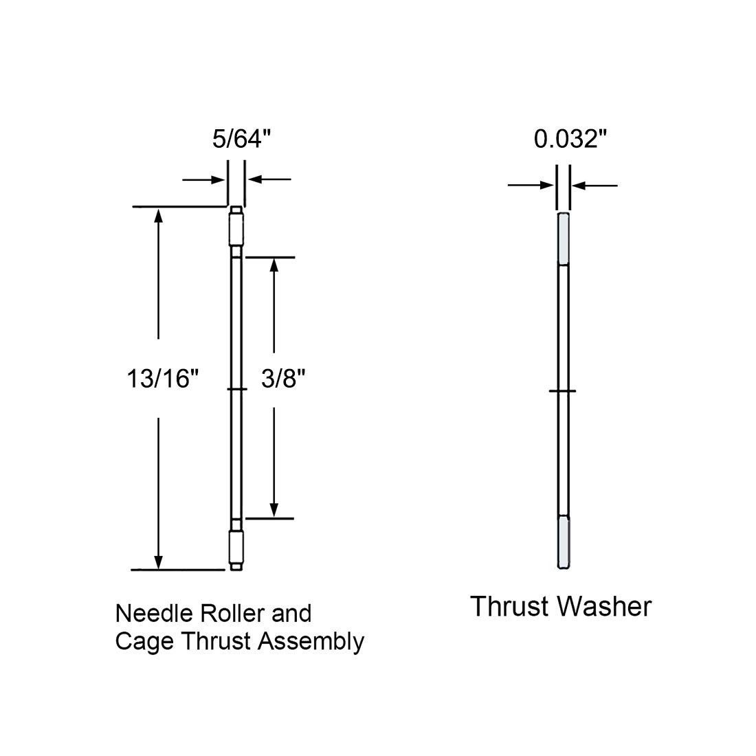 High-Capacity 3/8″ Bore Thrust Needle Roller Bearings with Washers – 19kN Static