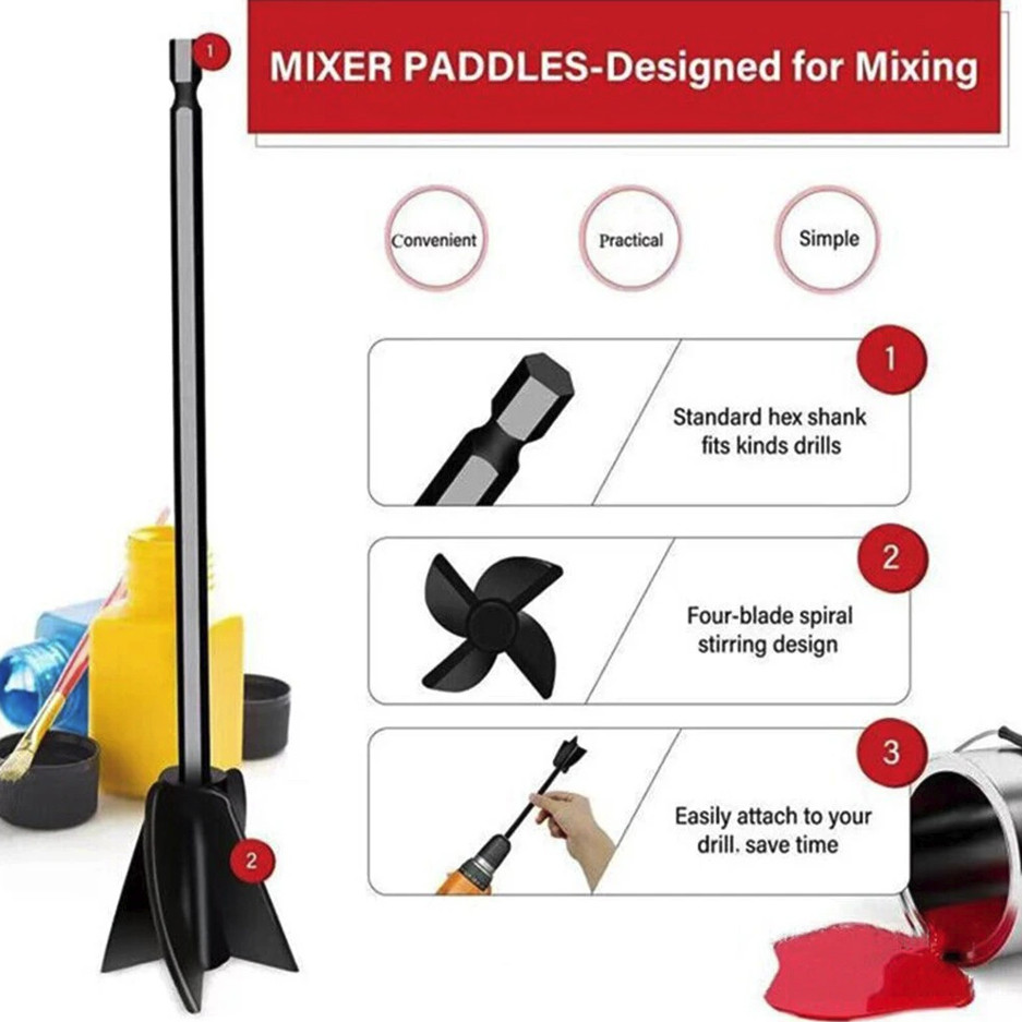 1pc Epoxy Resin Mixer Paddle Drill Attachment Paint Stirrer Tool – NEW