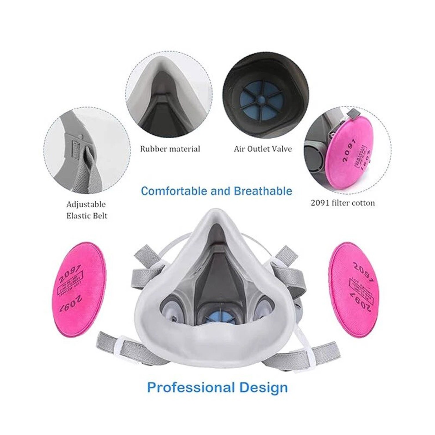 Half Face Respirator Mask P100 Particulate Welding Painting Dust Construction