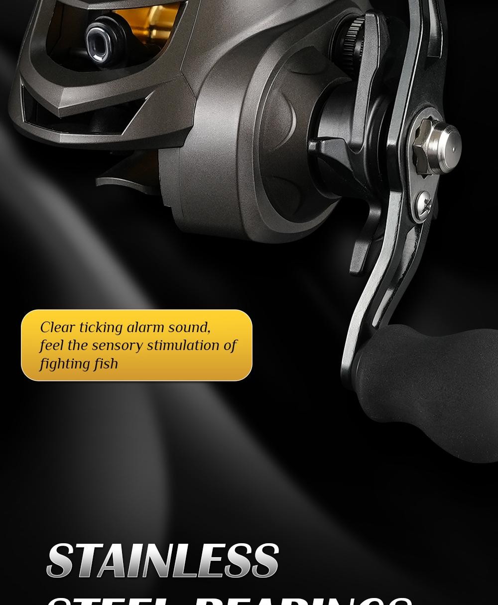 Rooblinos AK Baitcasting Reel 7.2:1 18LB Max Drag Freshwater Saltwater 2+1BB Pro