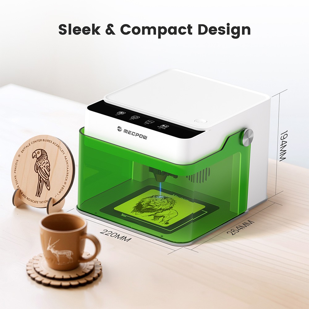 Mecpow M1 5W Diode Laser Engraver,10000mm/min,0.01mm Enclosed Engraving Machine