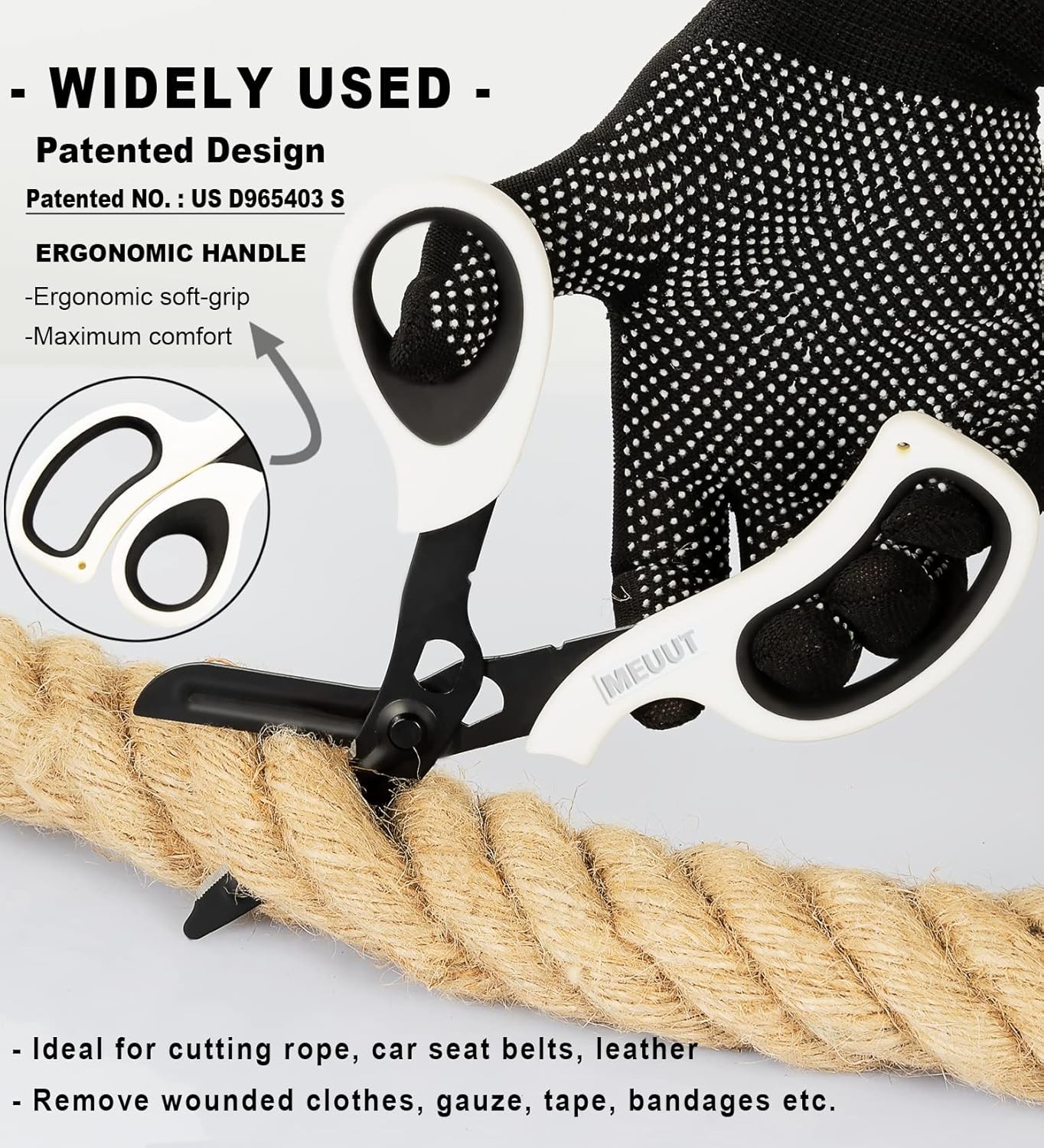 MEUUT 8 inches All Purpose Scissors Multipurpose Heavy Duty Black+navy+white