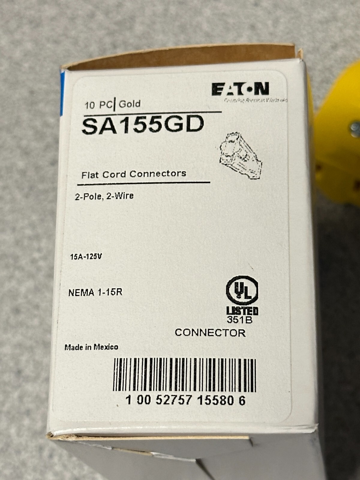 NEW LOT OF 10 EATON SA155GD Straight Blade Cord Connector 2 Pole 2 Wire 125V 15A