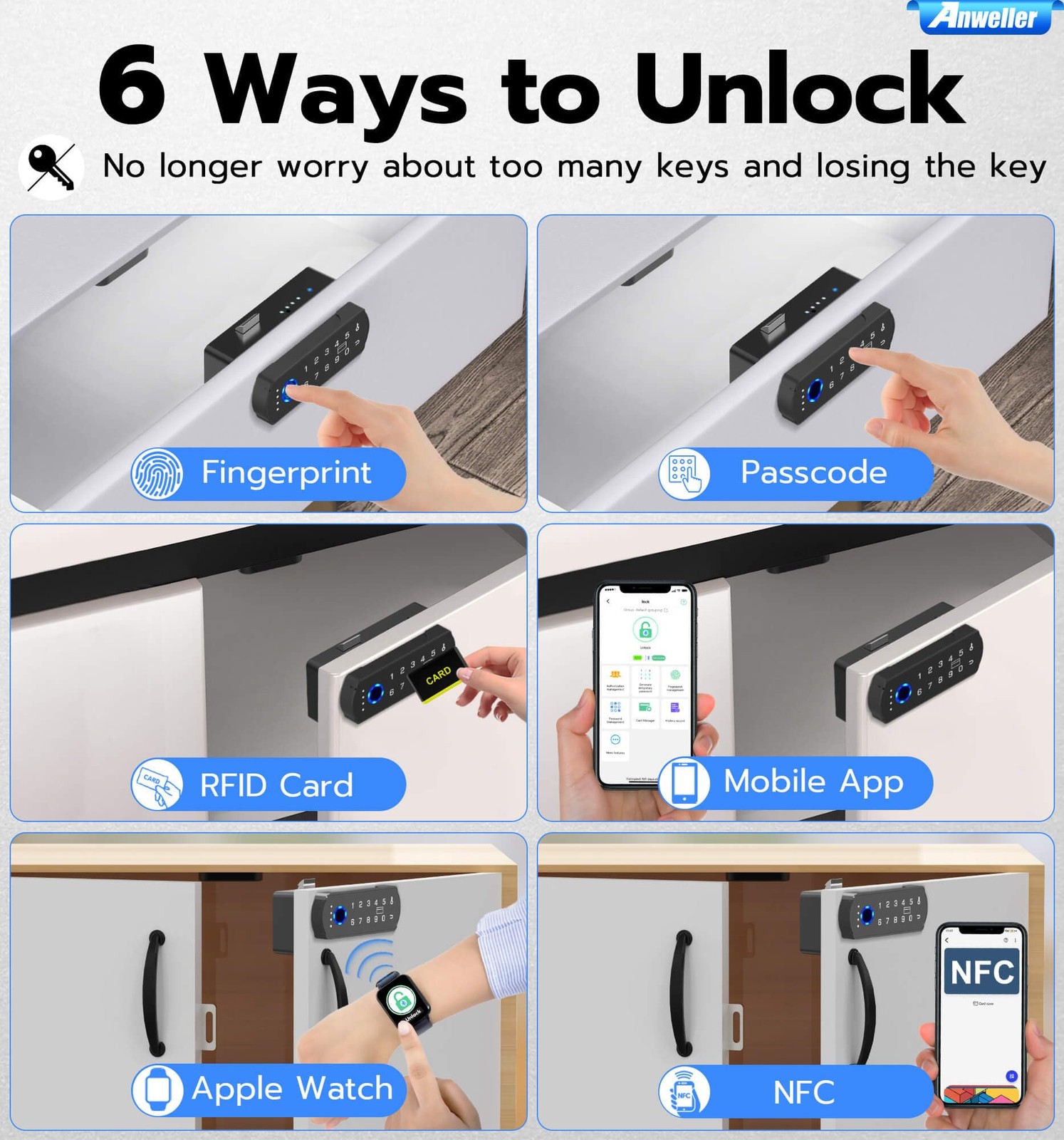 Baby Proofing Smart Cabinet Locks, Child Proof Fingerprint Drawer Locks, Hidd…