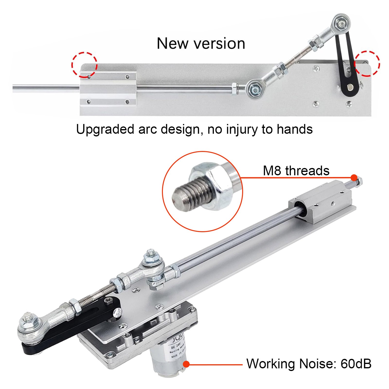 High Torque 30lbs Cycle Reciprocating Linear Actuator Motor 24V 160RPM 150mm