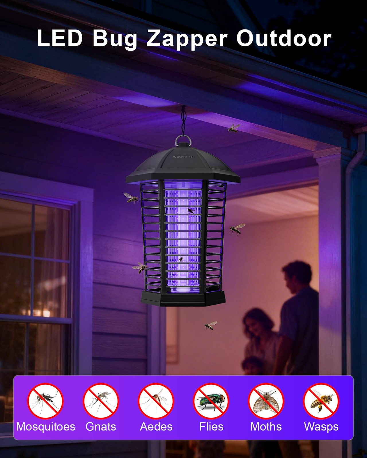 Wowcatch Upgraded Led Bug Zapper Outdoor Indoor Up To 50000 Hours Lifespan No