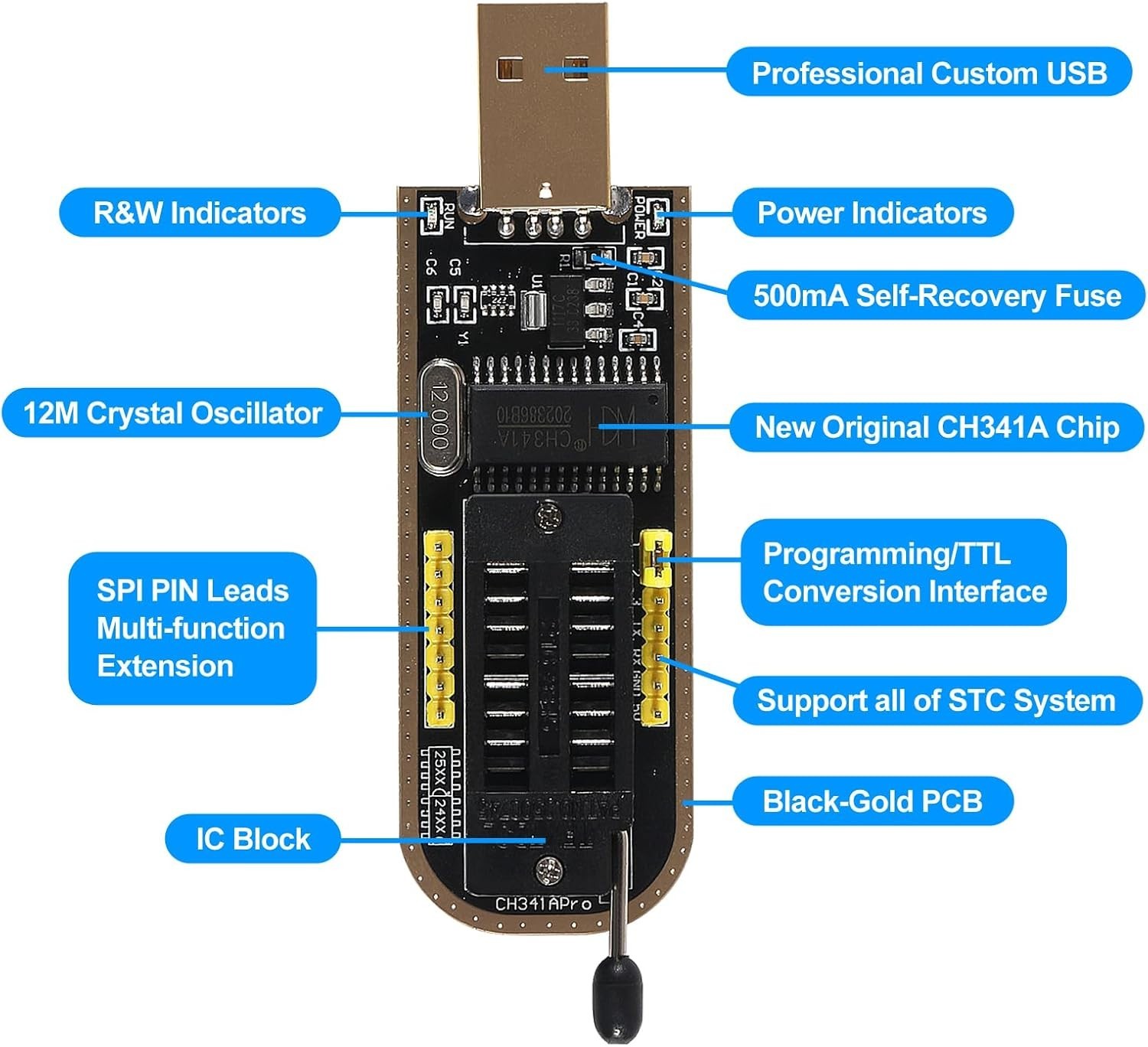 Eeprom Bios Usb Programador Ch341a + Soic8 Clip + 1.8V Adaptador + Soic8 Ada