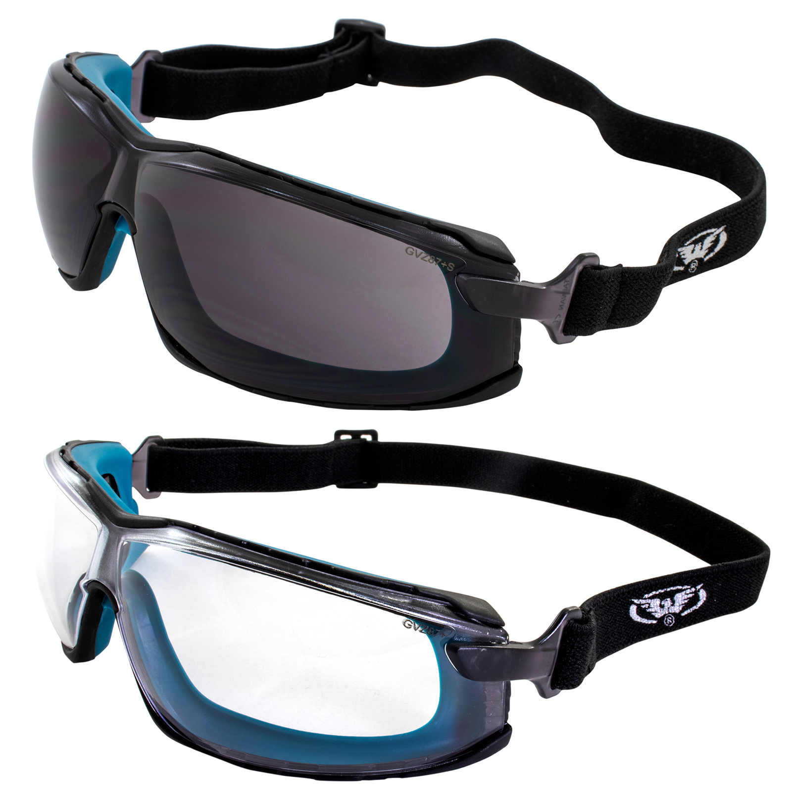 2 Pairs Global Vision Sunn Up Anti-Fog Motorcycle Goggles w/ Clear, Smoke Lens