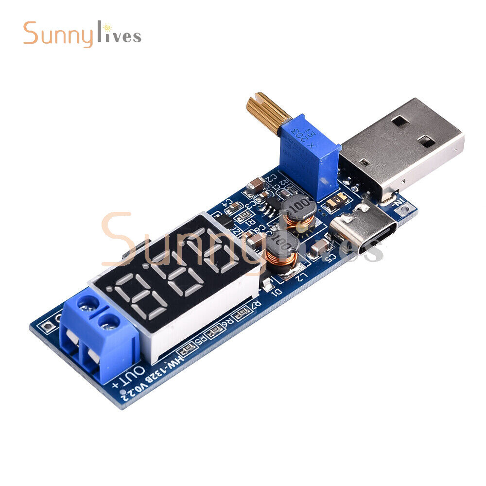 DC-DC 5V to 1.2V~24V USB Step UP Down Boost Buck Adjustable Power Supply Module.