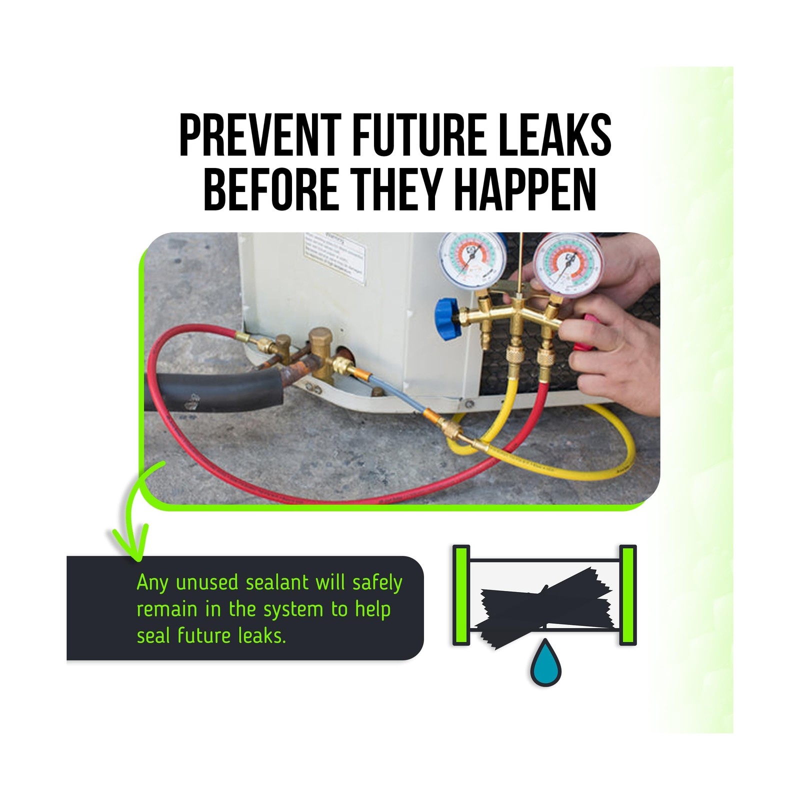 Leak Saver Direct Inject AC Leak Sealer | AC Stop Leak for Most HVA… Fast Ship