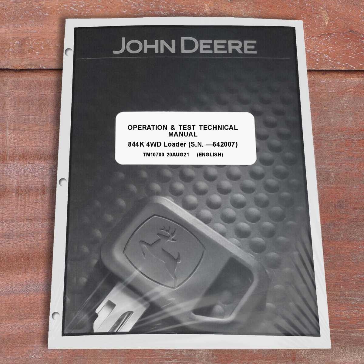 John Deere 844K Loader Operation & Test Service Manual – TM10700
