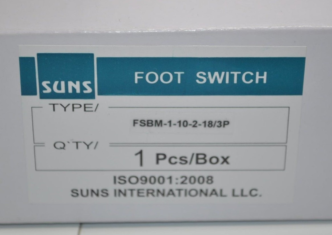 NEW Suns International Medical Grade Foot Switch 10ft Cord FSBM-1-10-2-18/3P