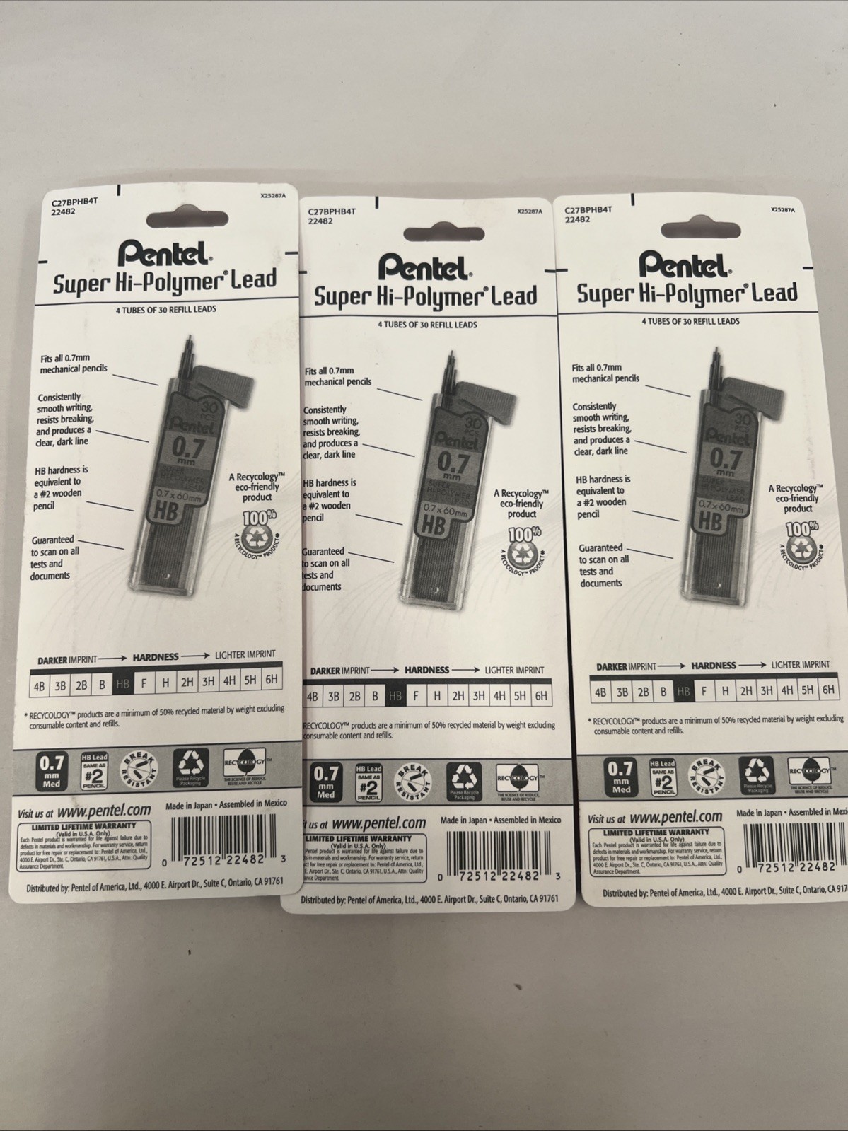 Two Pack!!! 120 Pc. Pentel Super Hi-Polymer Mechanical Pencil Lead 0.7mm Med