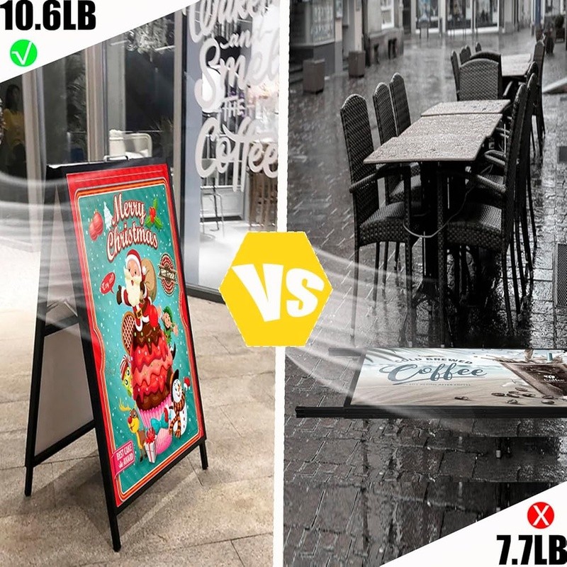24 x36 Inch A Frame Sign Double-Sided Folding Sandwich Board Heavy Duty Slide-in