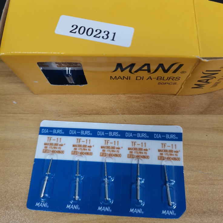100 Pcs Dental Diamond Burs SR-11EF FG 1.6mm for High Speed Handpiece 10Pcs/Pack