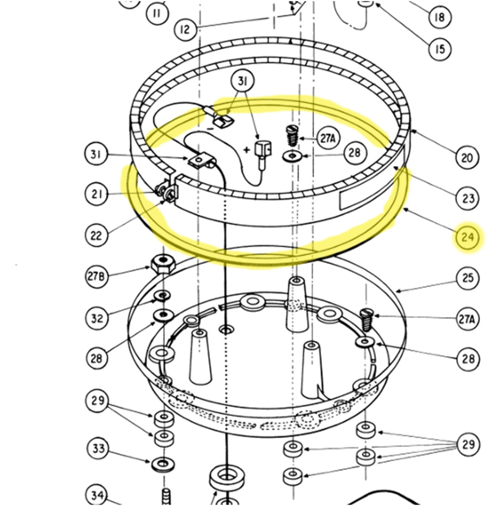Federal Signal Beacon – New Dome Gasket P/N: Z8422A388A Model 14, 14 Series C an