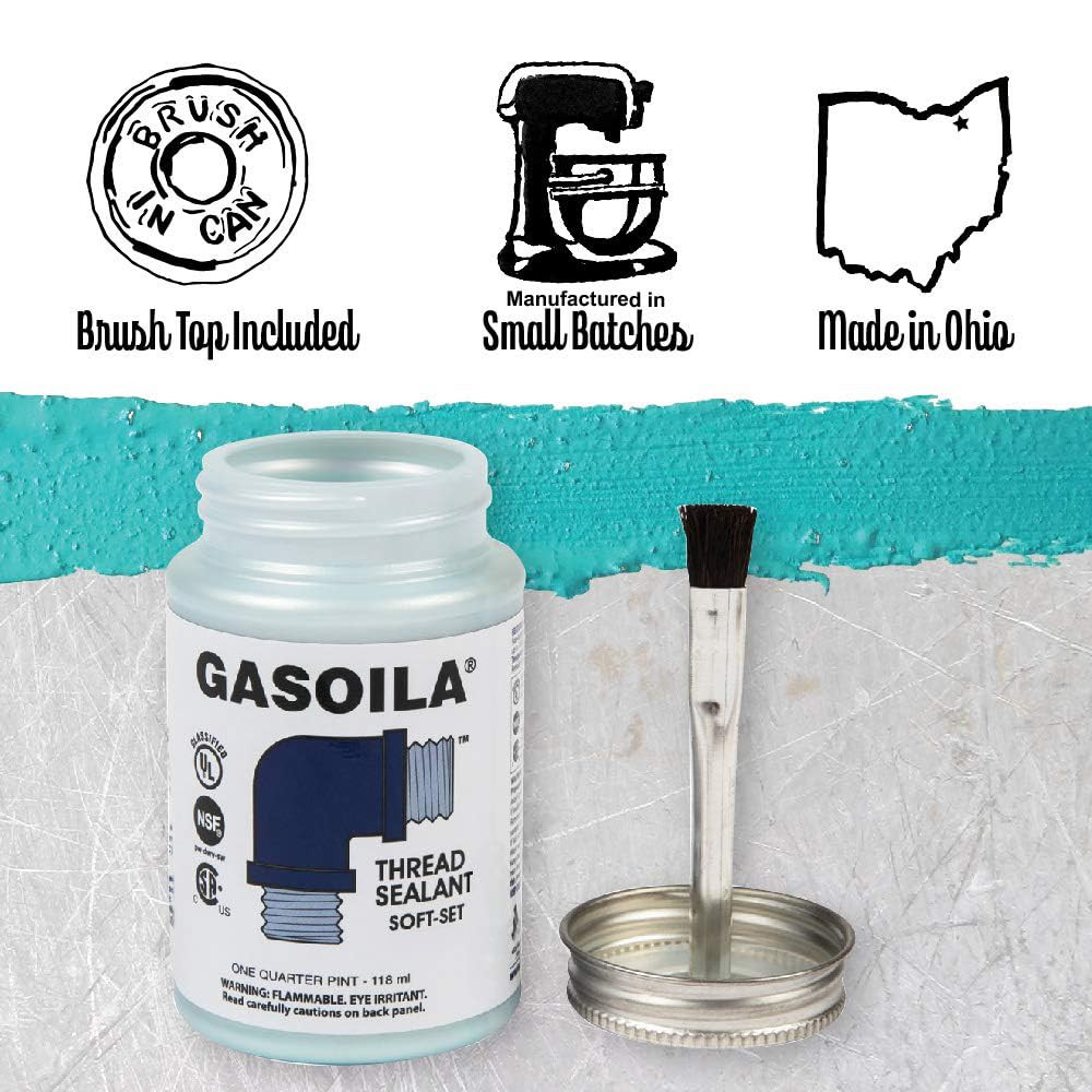 Soft-Set Pipe Thread Sealant – Non-Hardening Paste for Metal & Plastic, 1/2 Pint
