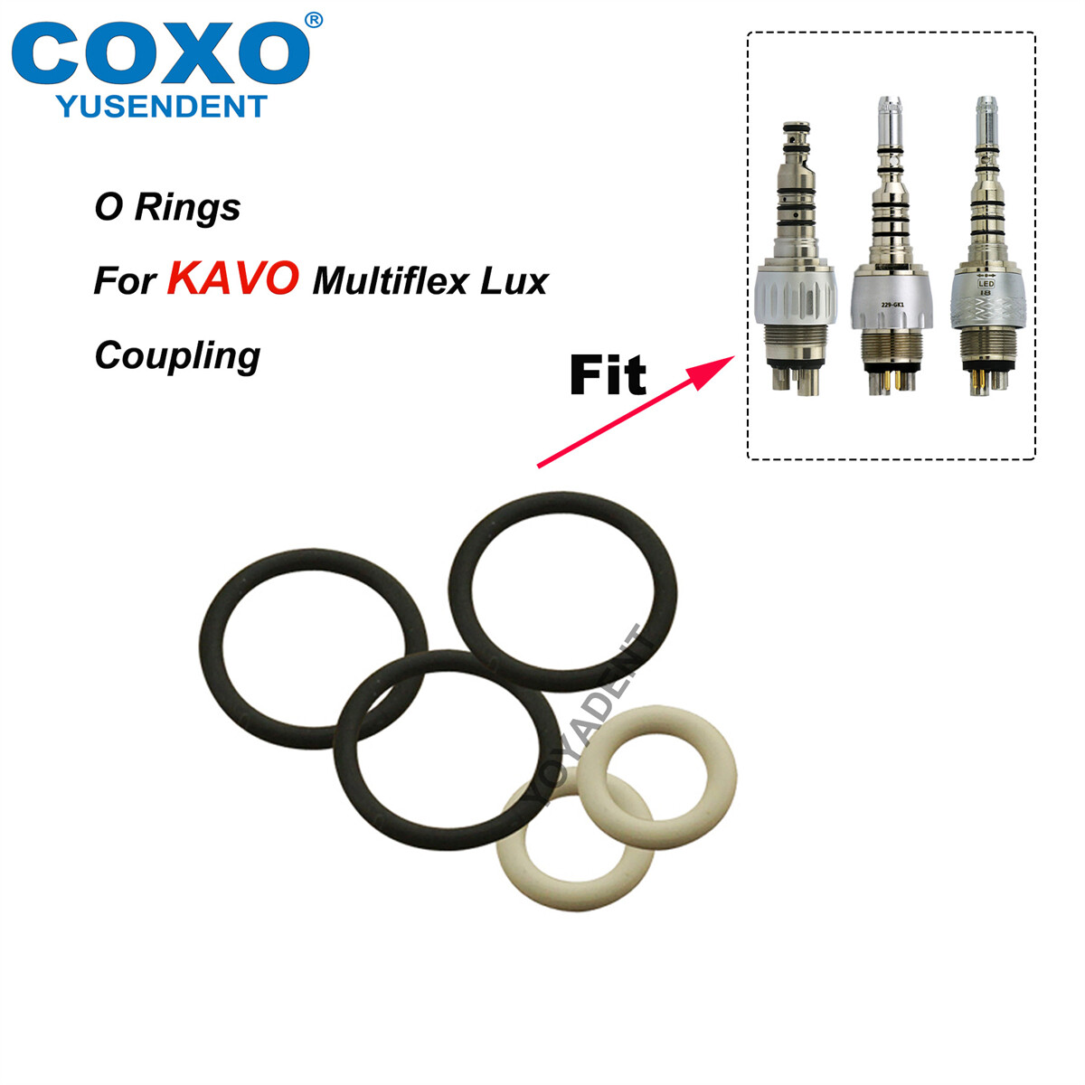 COXO Dental Turbine Fiber Optic High Speed Handpiece LED Coupler 6 Pin Fit KAVO