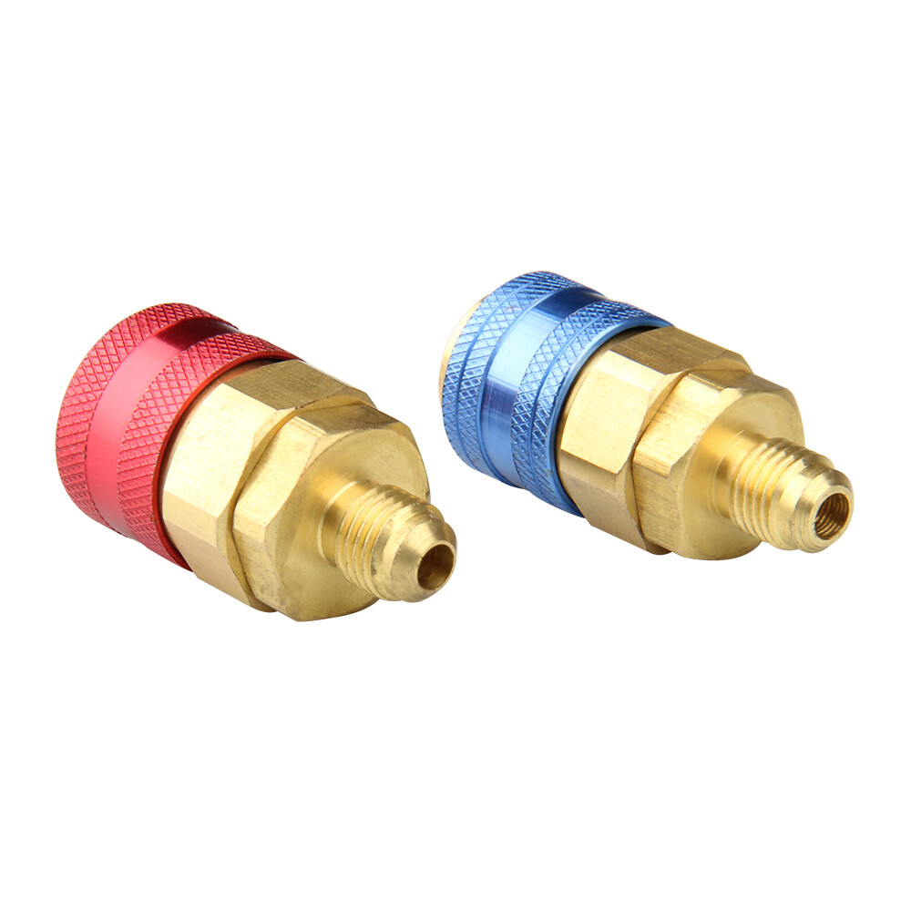 2X NEW Quick Connector Adapter Coupler Auto AC Manifold Gauge Low & High HVAC US