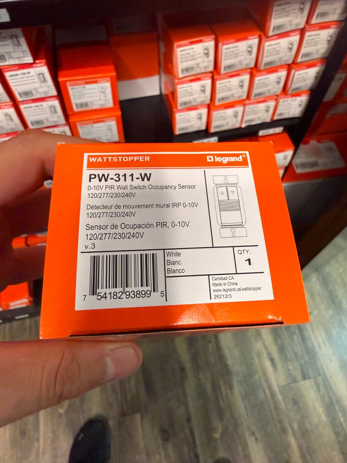 NEW WATTSTOPPER PW-311-W PIR 0-10V DIMMING WALL SWITCH OCCUPANCY SENSOR 120/277V