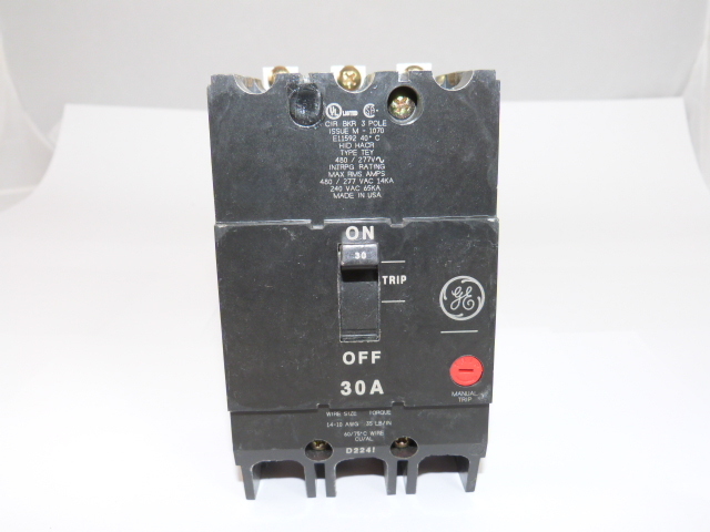 General Electric GE TEY330 3p 30a 480v Circuit Breaker NEW 1-Year Warranty