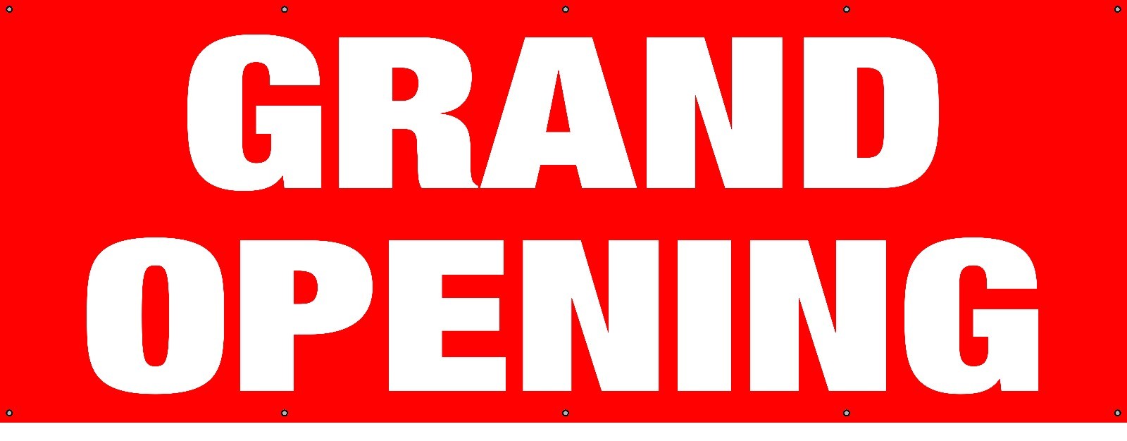 Grand Opening Red & White Banner 24″x64″ Free Shipping Ready to Hang!