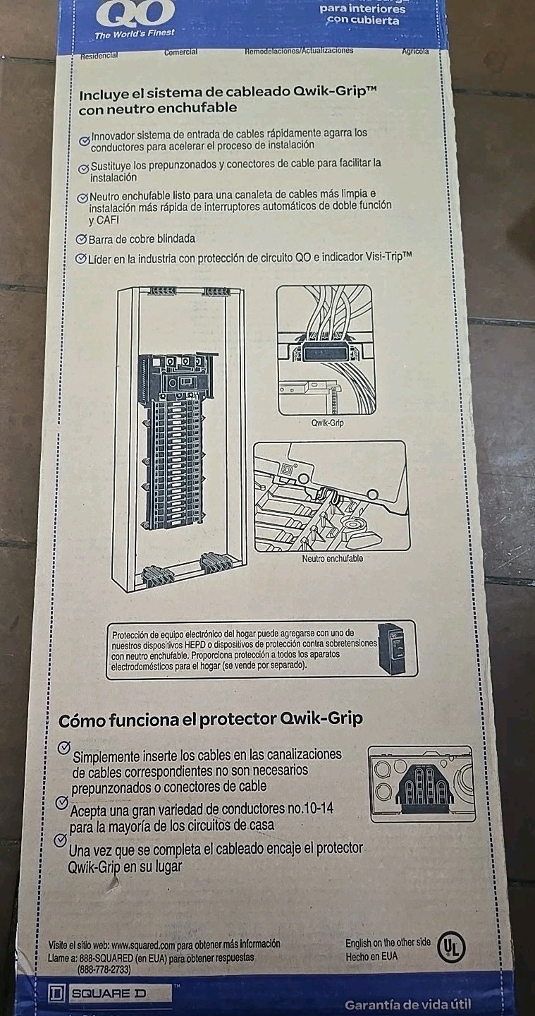 Square D QO 200 Amp 42-Space 42-Circuit Indoor Main Breaker Load C QO42M200PQCVP