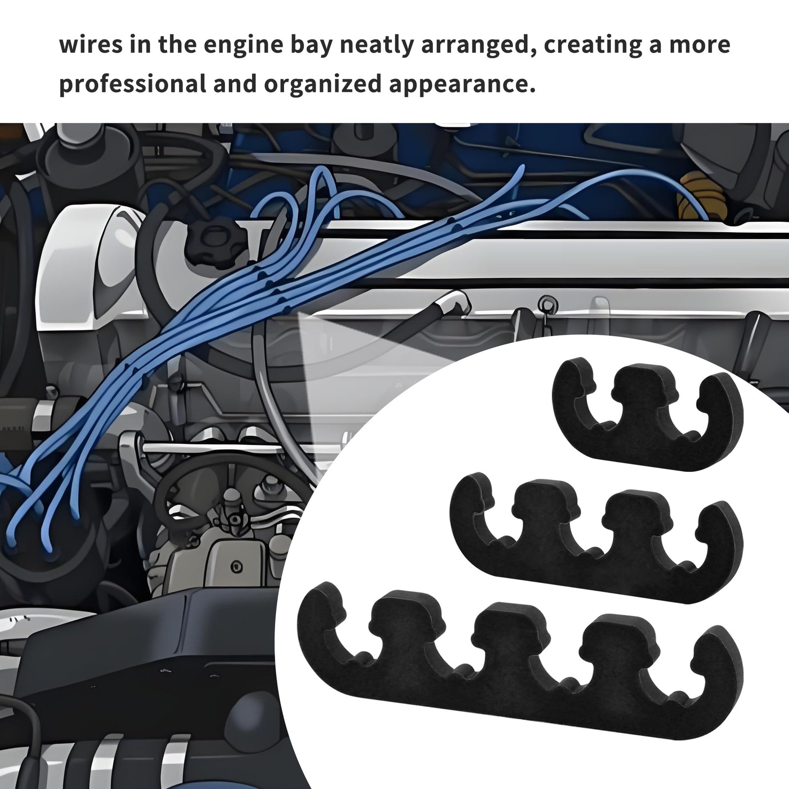6PCS Spark Plug Wire Separator & Holder 3.05*0.74*0.17 inch