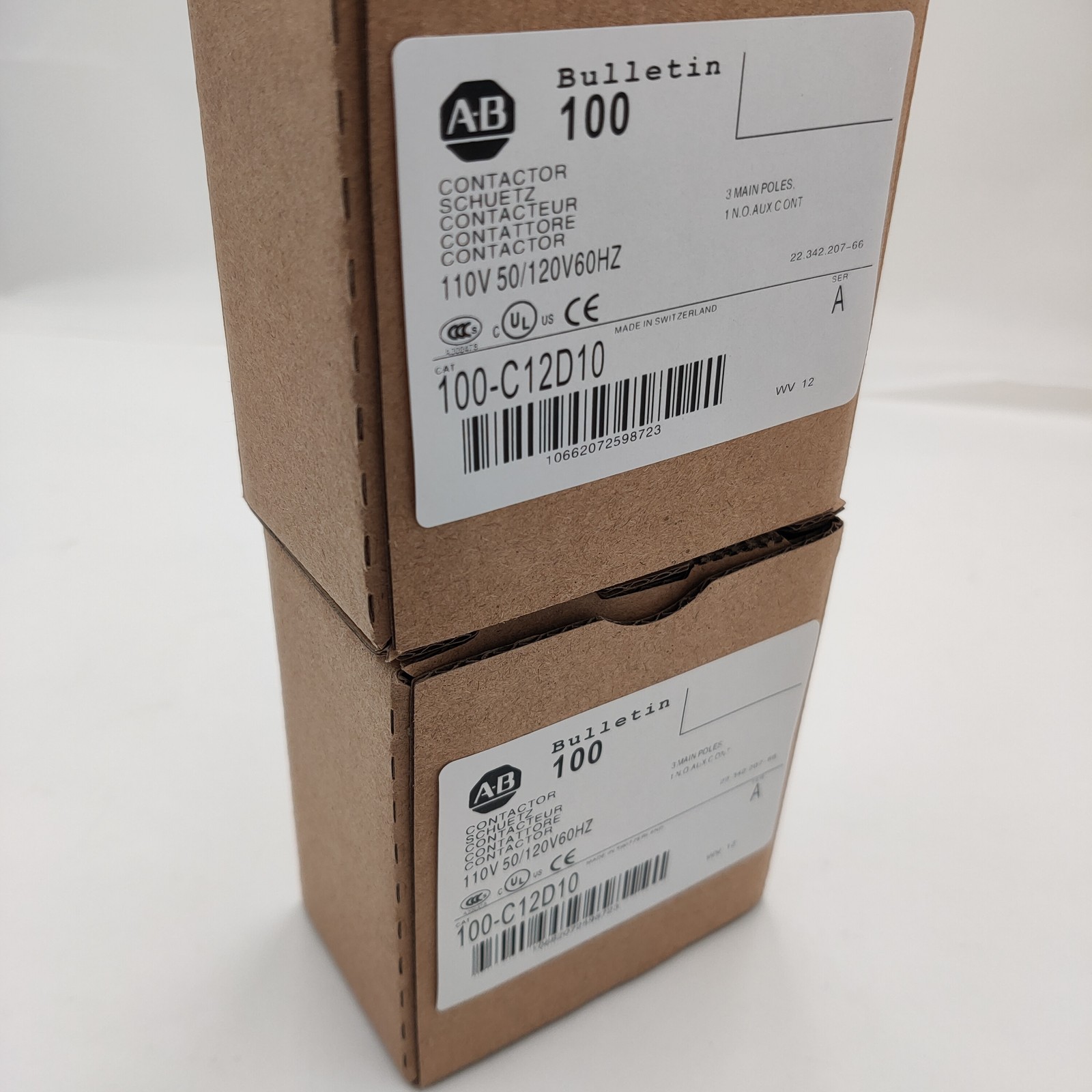 AB 100-C12D10 110/120V AC IEC 12A Contactor AB 100C12D10 NEW 2023