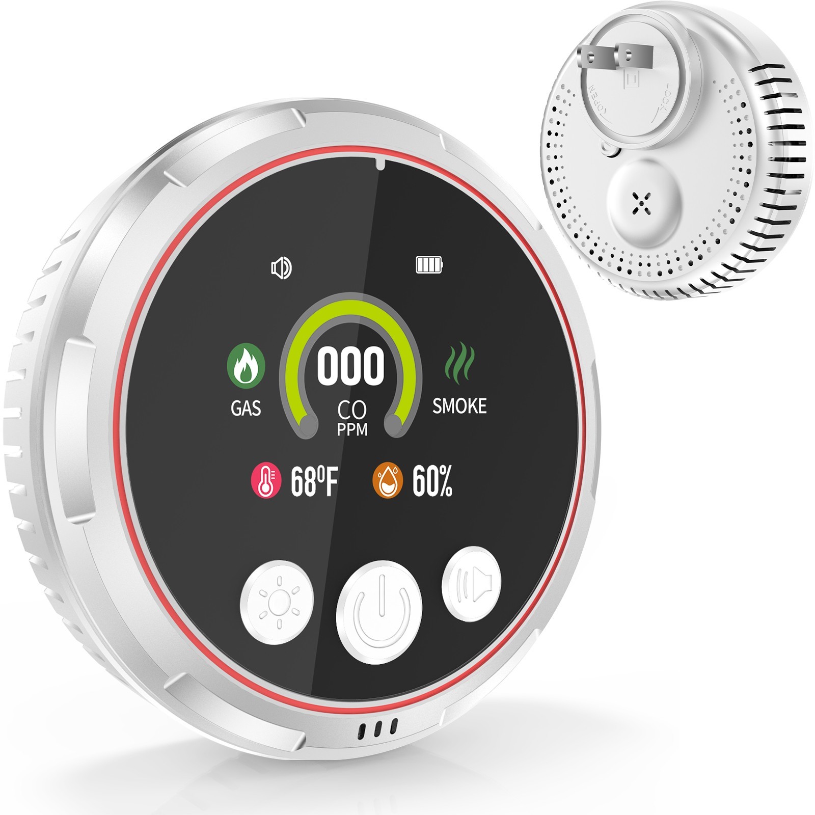 5-in-1 Multi Function Safety Detector with Display and Sound Alert System