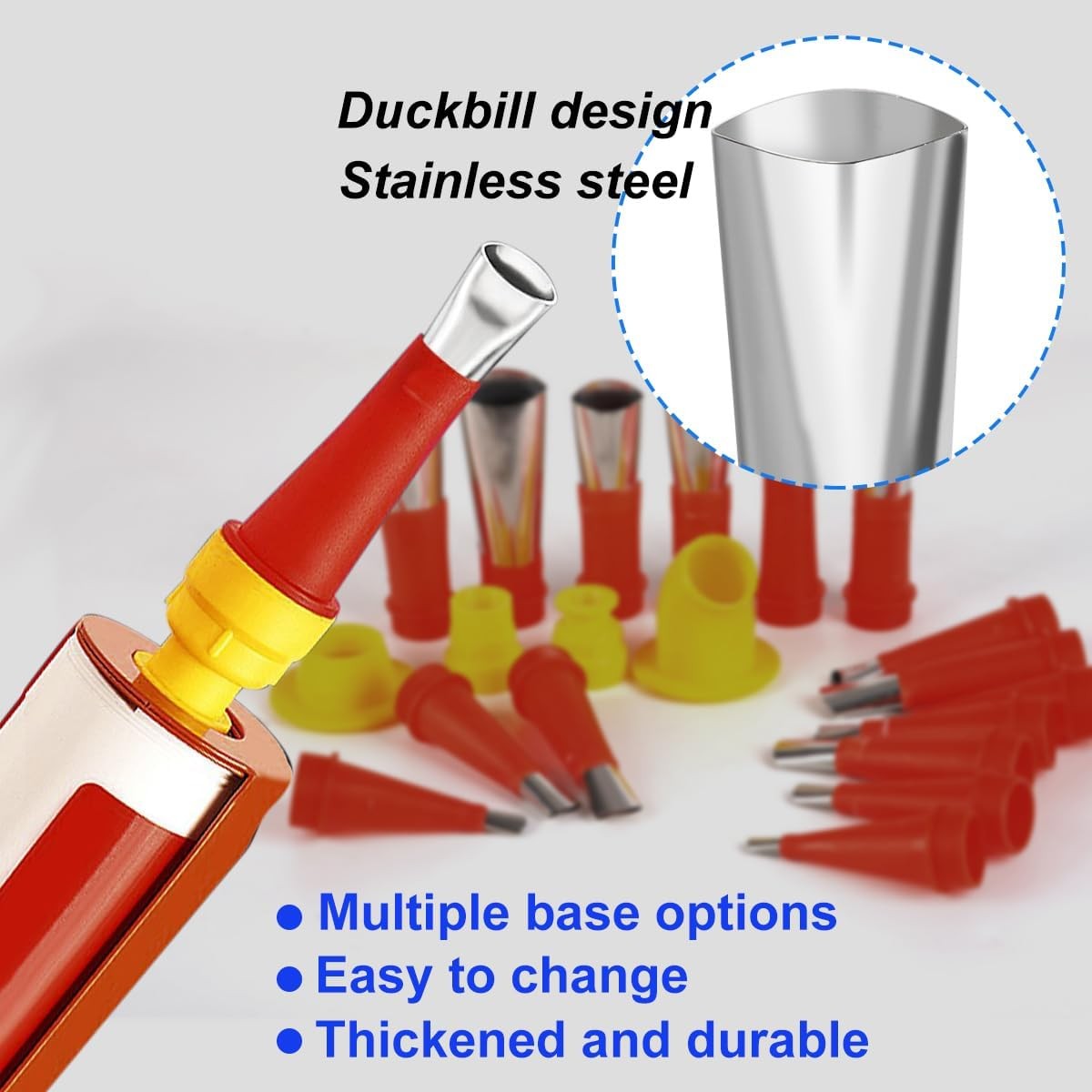 30Pcs Caulking Finisher Kit, Nozzle Tips Stainless Steel 18