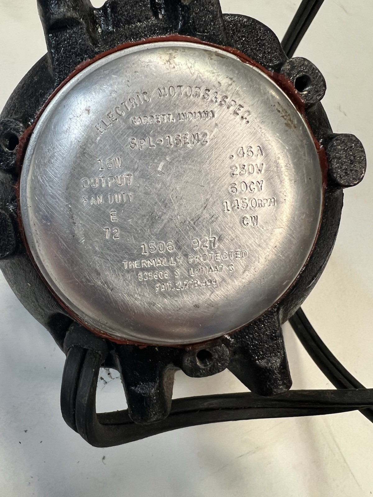 New NOS Electric Motors & Spec SPL-16EM2 16W .46A 230V 60CY 1450RPM CW Motor