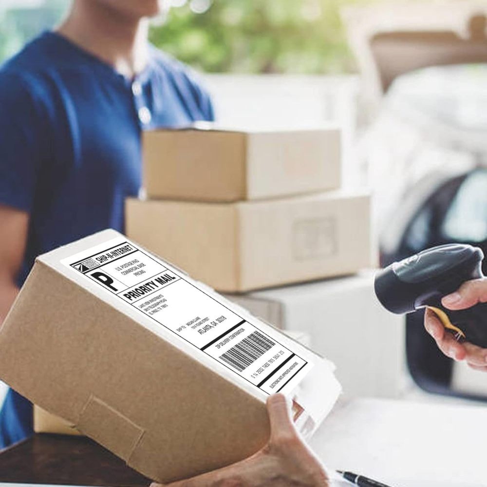 8.5×5.5 Half Sheet Shipping Labels for Laser & Inkjet – 2 Per Page Self Adhesive