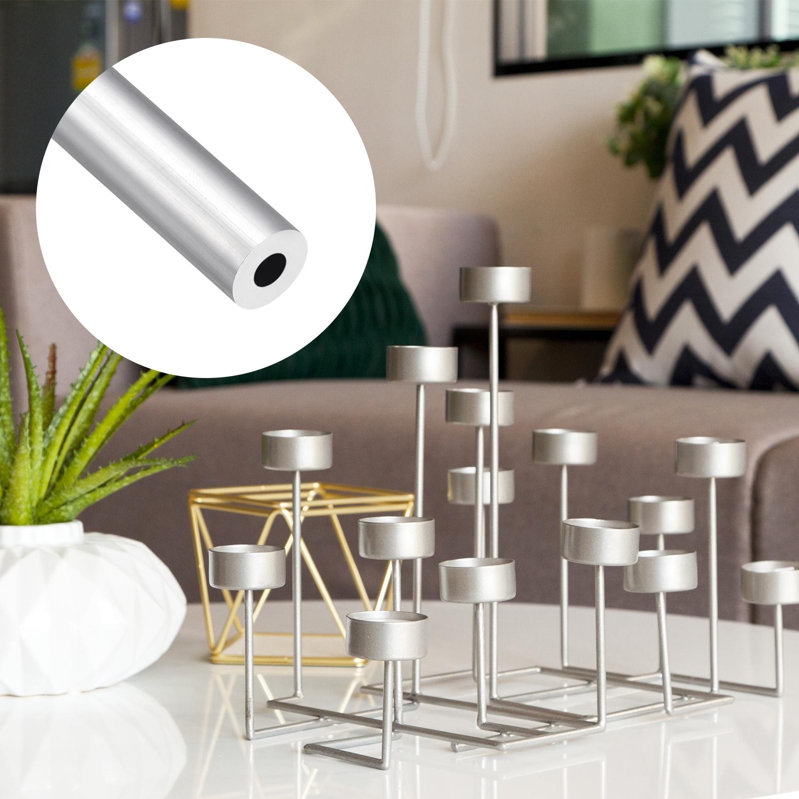 6063 Aluminum Tube 12mm OD x 5mm ID x 300mm L for Home Furnishing