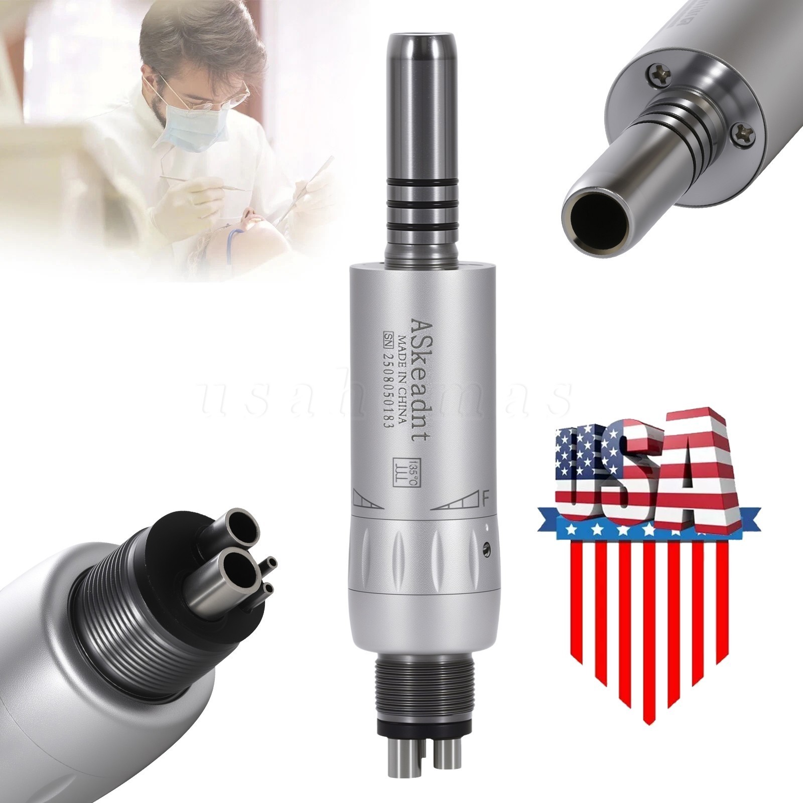 KAVO Style Dental Slow Low Speed Air Motor Handpiece Inner Water Spray 4Hole USA
